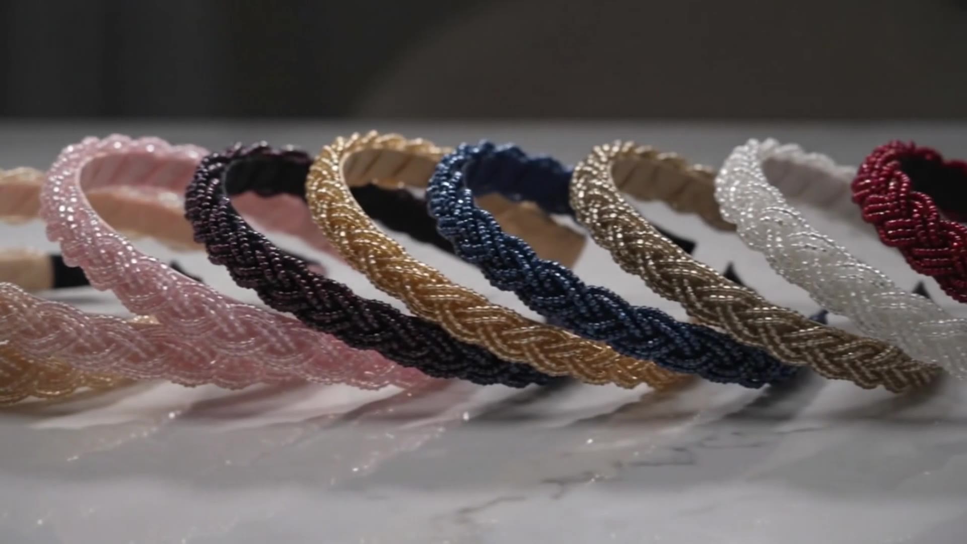 MTLEE 6 Pieces Beaded Headbands for Women Sparkly Crystal Beaded Hair Hoop