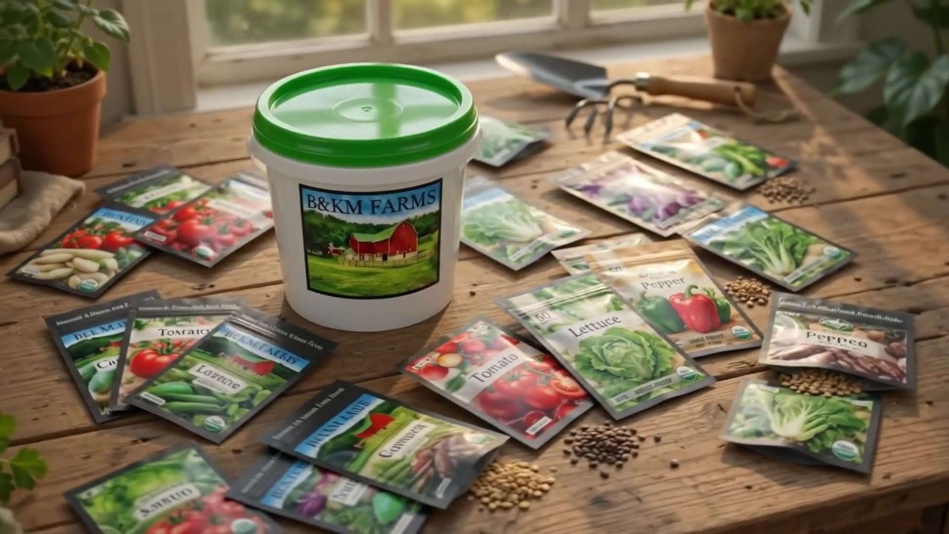 B&KM Farms 100000 Non-GMO Heirloom Seed Kit 50 Variety