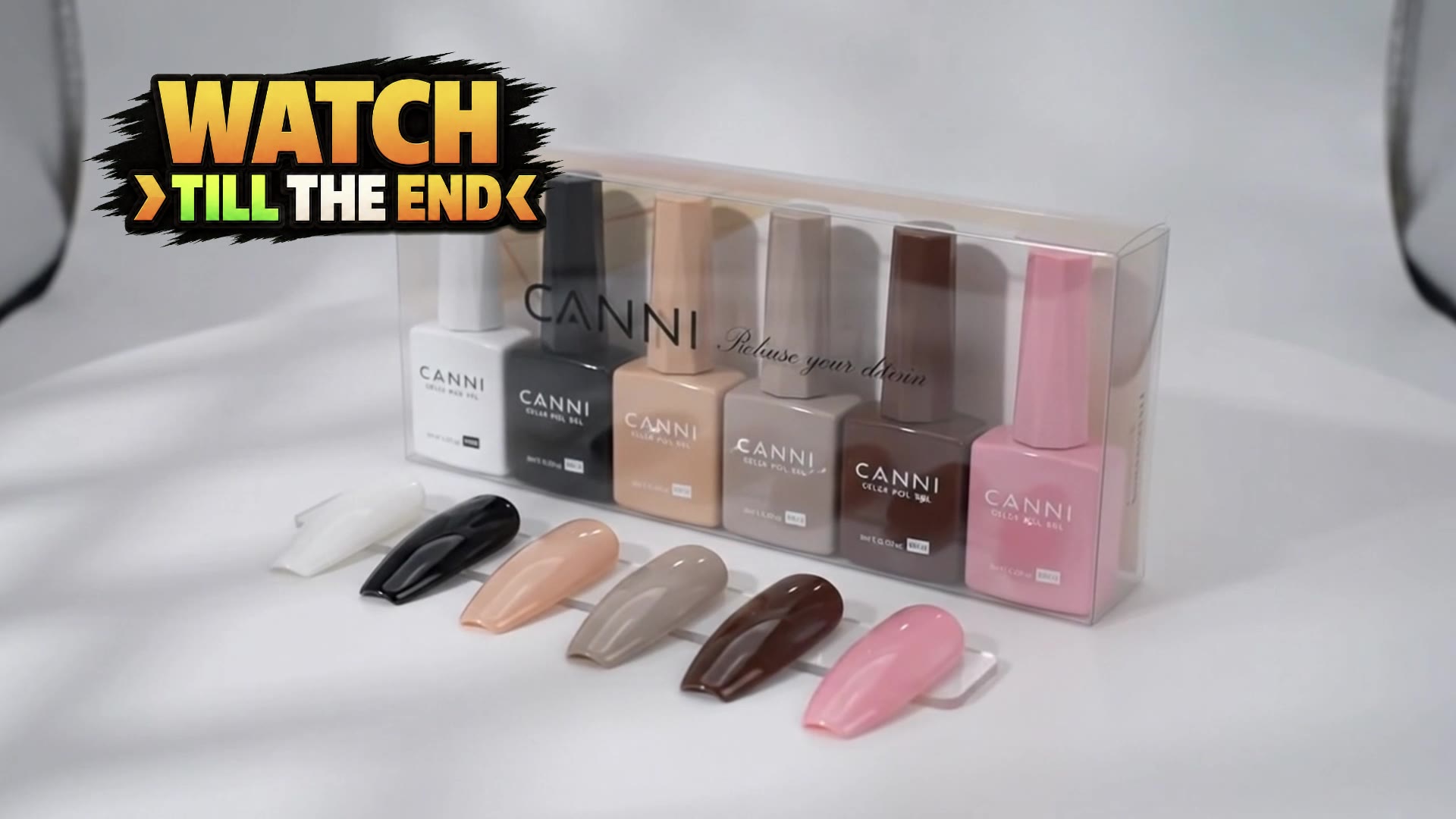 CANNI 9ml Hema-Free White Black Fall Gel Nail Polish Set, 6Pcs