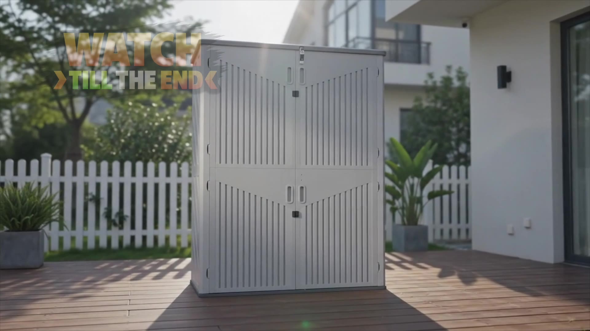 Aoxun Outdoor Storage Shed, 64 Cu.Ft Vertical Resin Shed