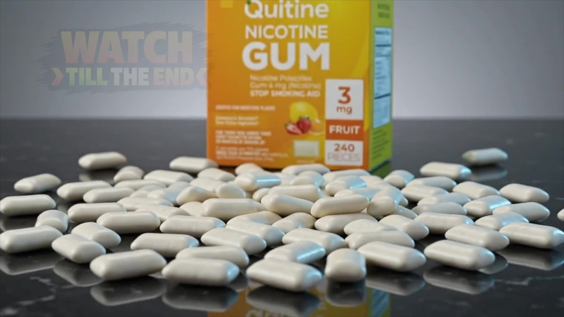 Quitine Nicotine Gum 4mg, Fruit Flavor, 240 Count