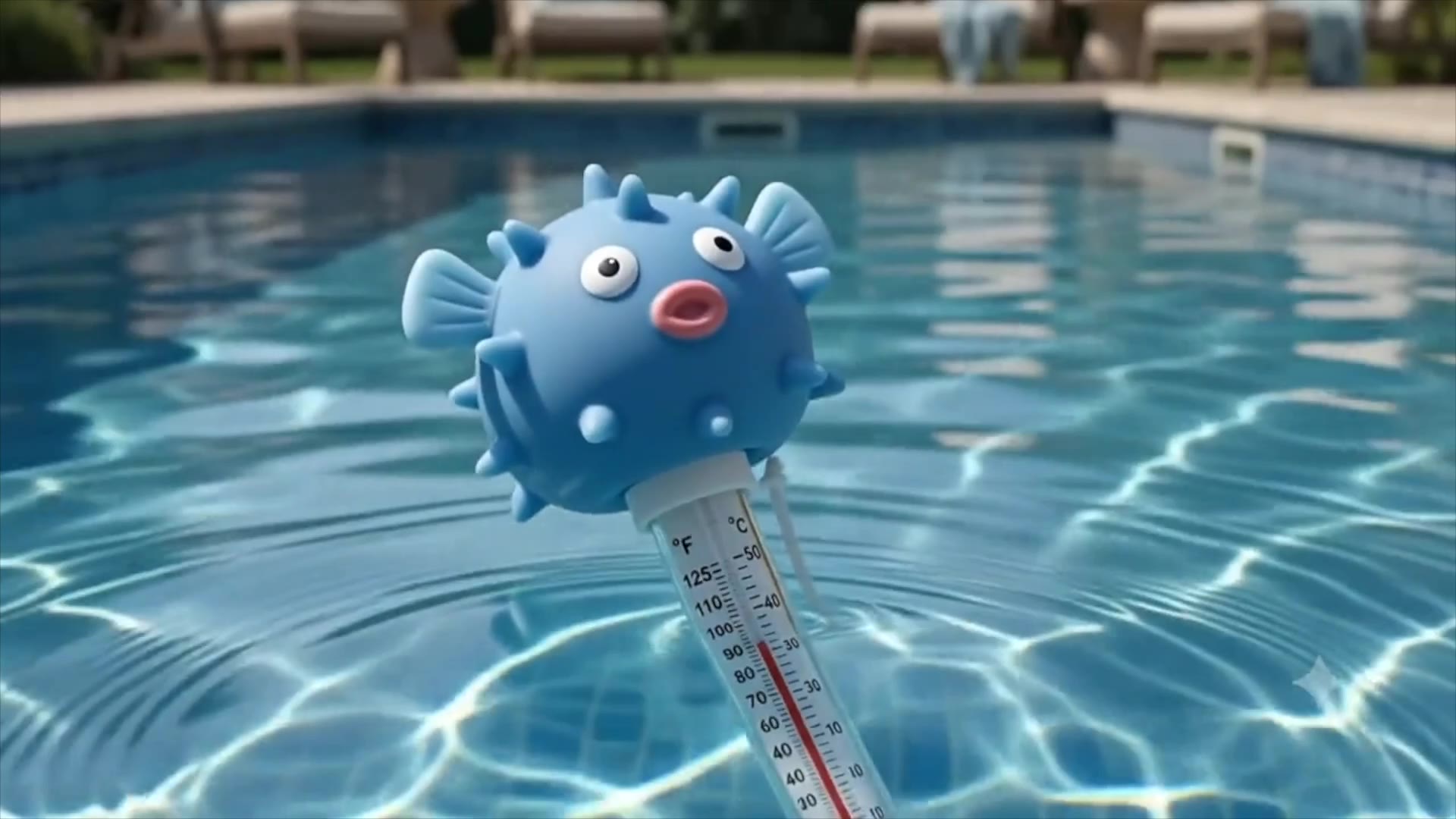 XY-WQ Puffer Floating Pool Thermometer with String, Easy-Read