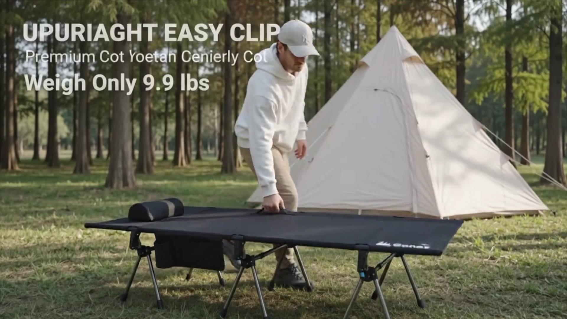Gonex 31 Inch Camping Cot with Adjustable Height, Supports 350lbs