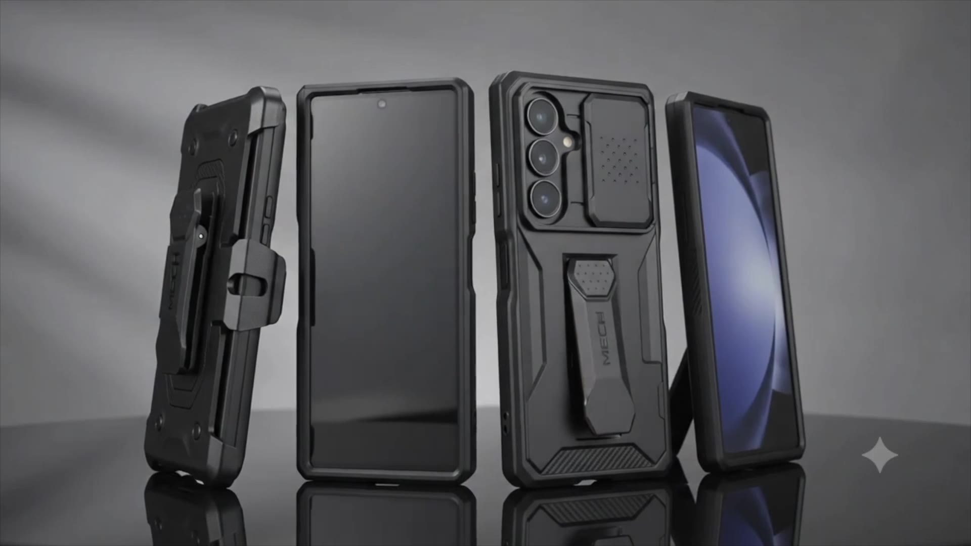 TONGATE for Z Fold 7 Case with Privacy Screen, Kickstand & Belt Clip, Black