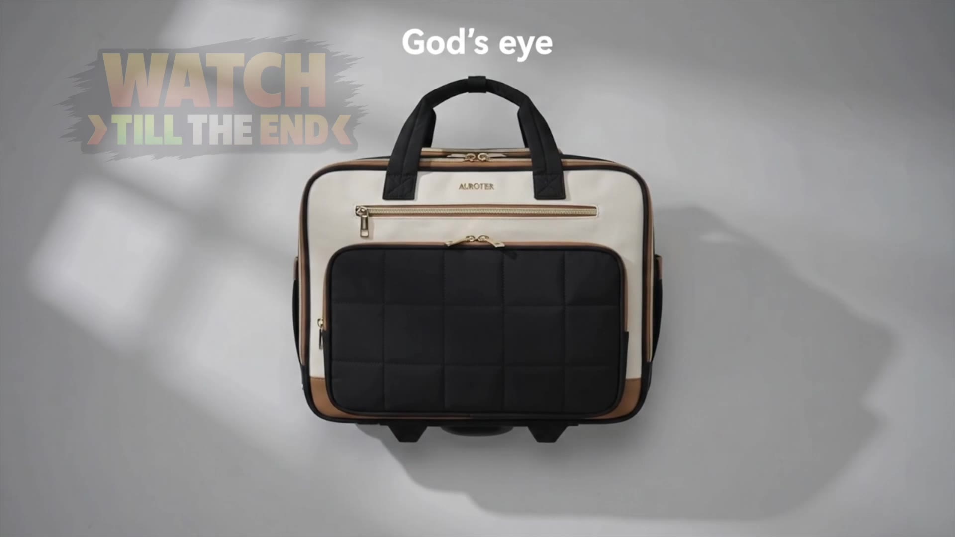 Rolling Puffer Laptop Bag Rolling Briefcase for Women
