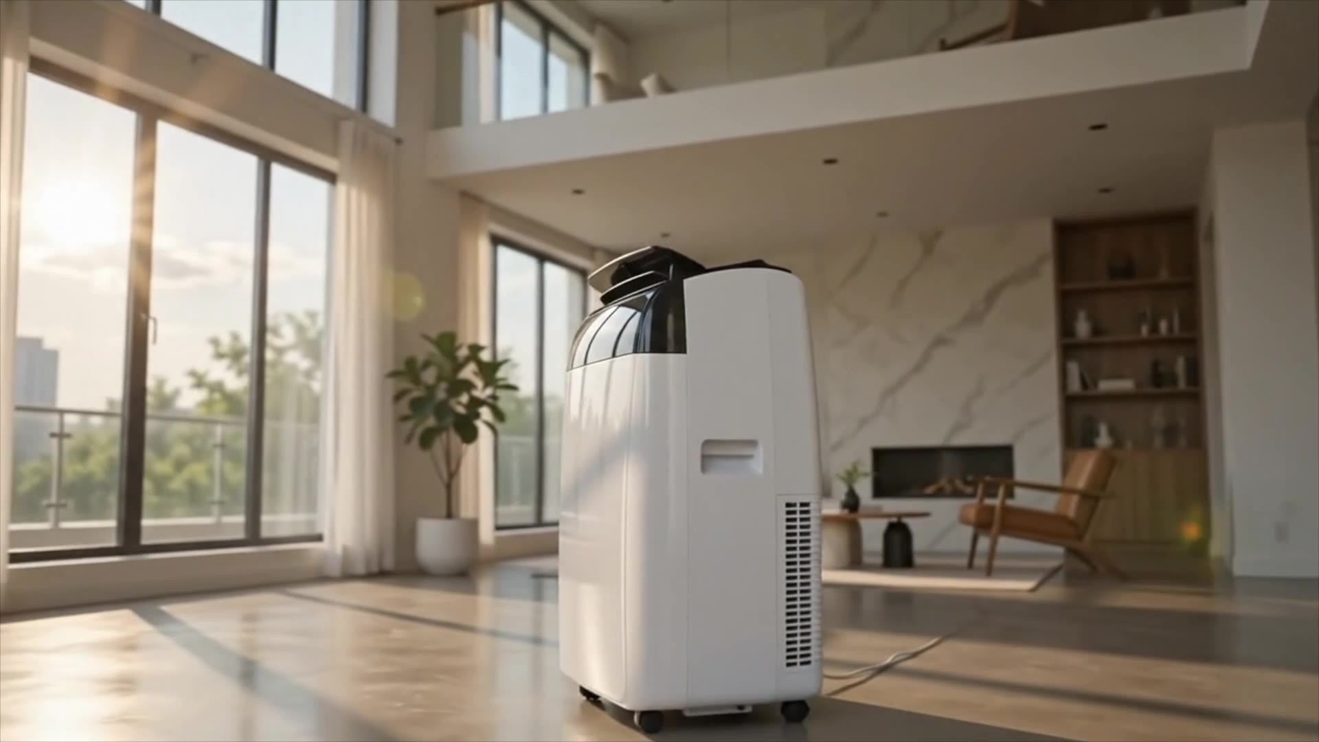 Garvee 14000 BTU Portable Air Conditioner, White with Grey Top, Up to 750 Sq Ft