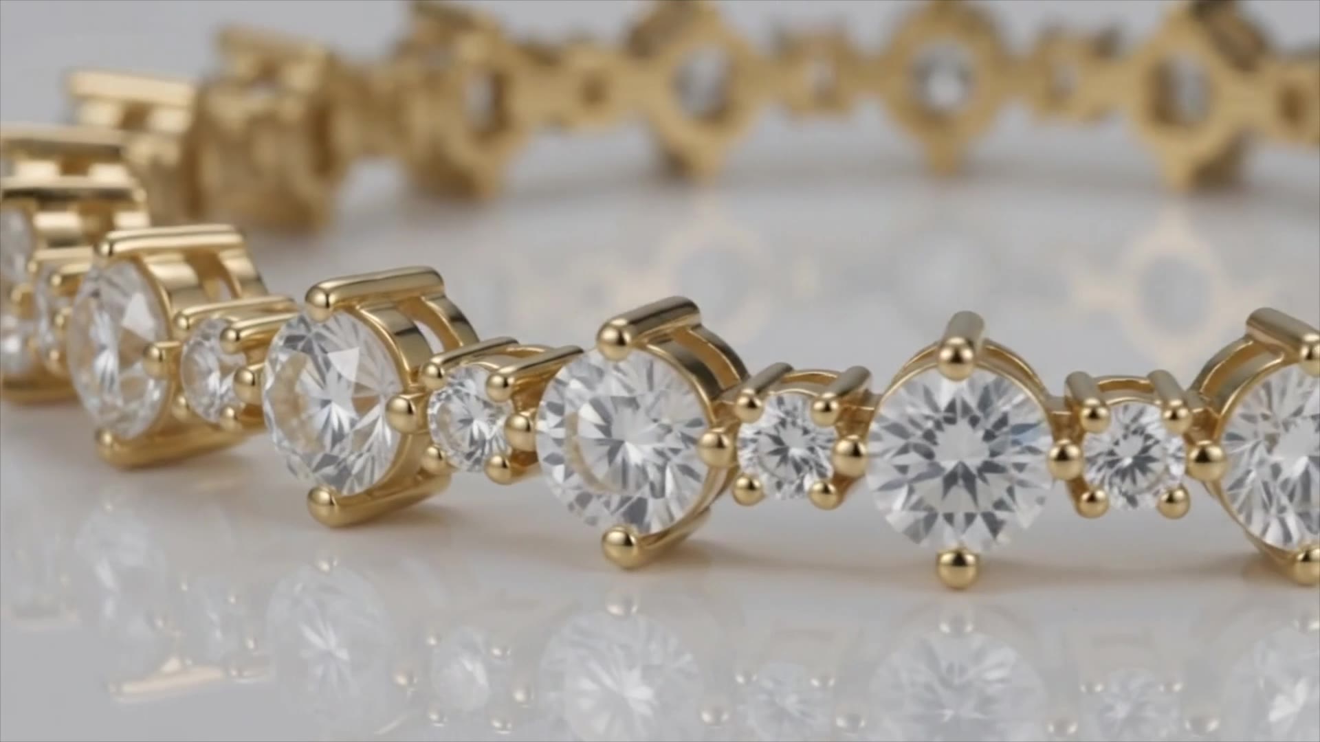 CRAFTED CARATS Alternating Diamond Tennis Bracelet